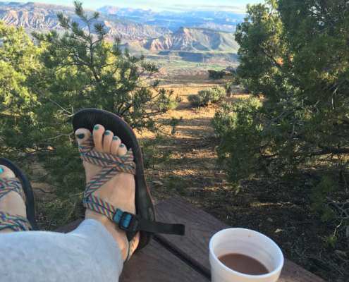Relaxing on Gooseberry Mesa near Zion National Park