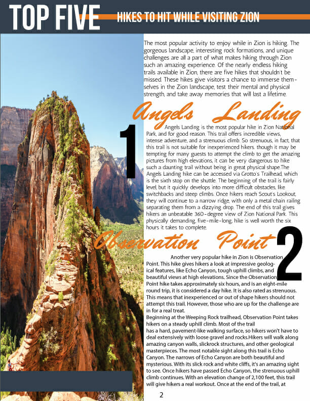 Guide to Zion - Top Five Hikes